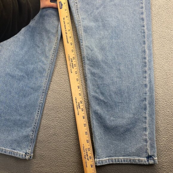 Calvin Klein Jeans Women Size 14 Blue Denim Cotton Straight Leg Workwear Stretch - Picture 6 of 10